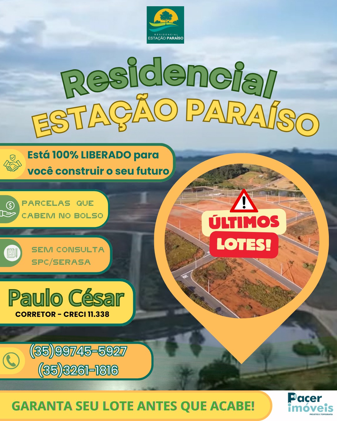 PACER IMOVEIS ESTAÇÃO PARAISO ULTIMAS UNIDADES